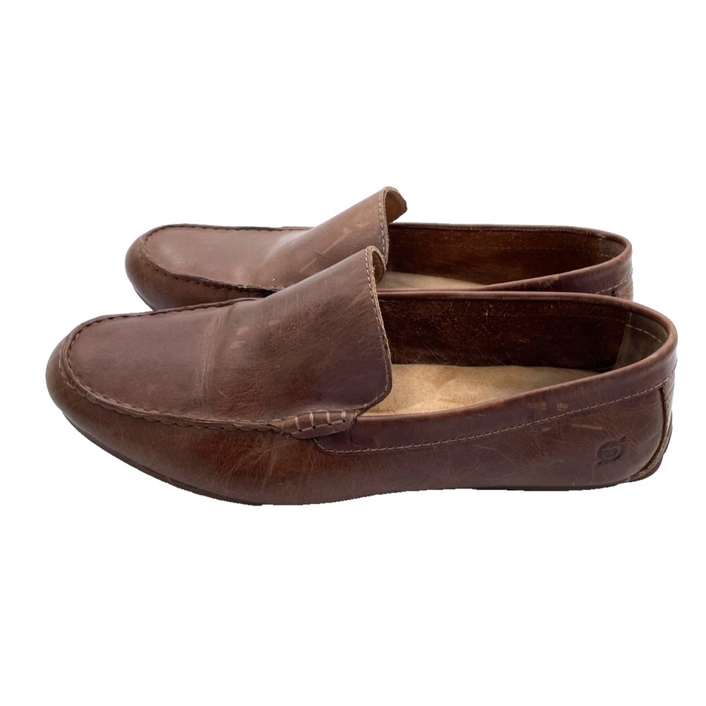 Born Caleb Men's Leather‎ Moc Loafer Driving Shoes Brown Size US 12 M